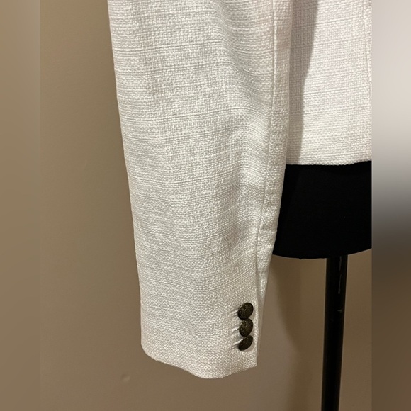 Banana Republic White Military Inspired Round Collar Blazer, size 4 - Picture 5 of 14